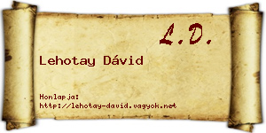 Lehotay Dávid névjegykártya