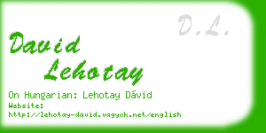 david lehotay business card